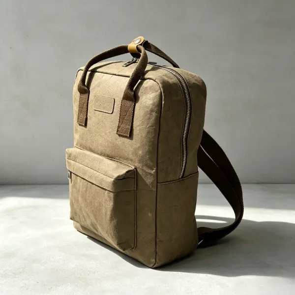 Eco-friendly washable paper tote backpack with dual top carry handles