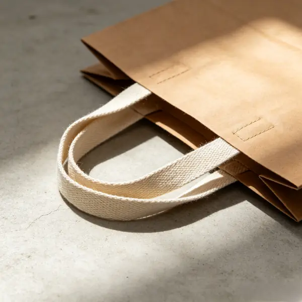 Cotton webbing handles for custom washable paper tote bags