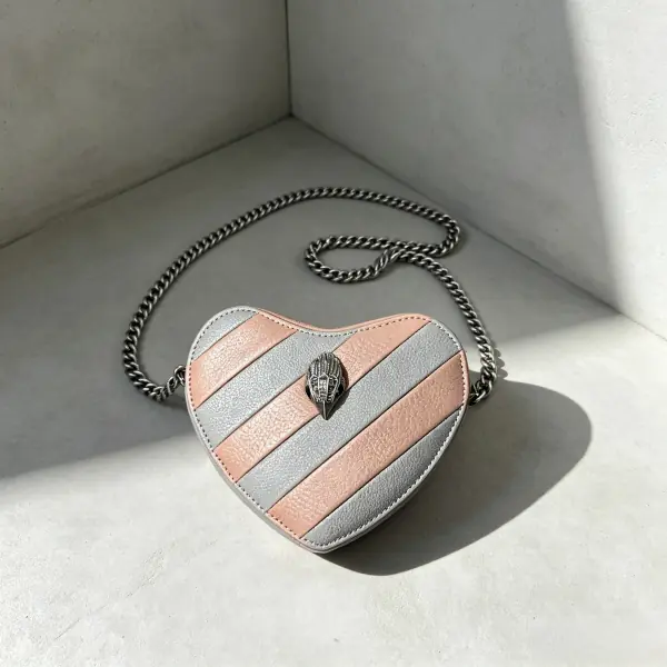 Custom heart shaped washable kraft paper crossbody bag with chain strap